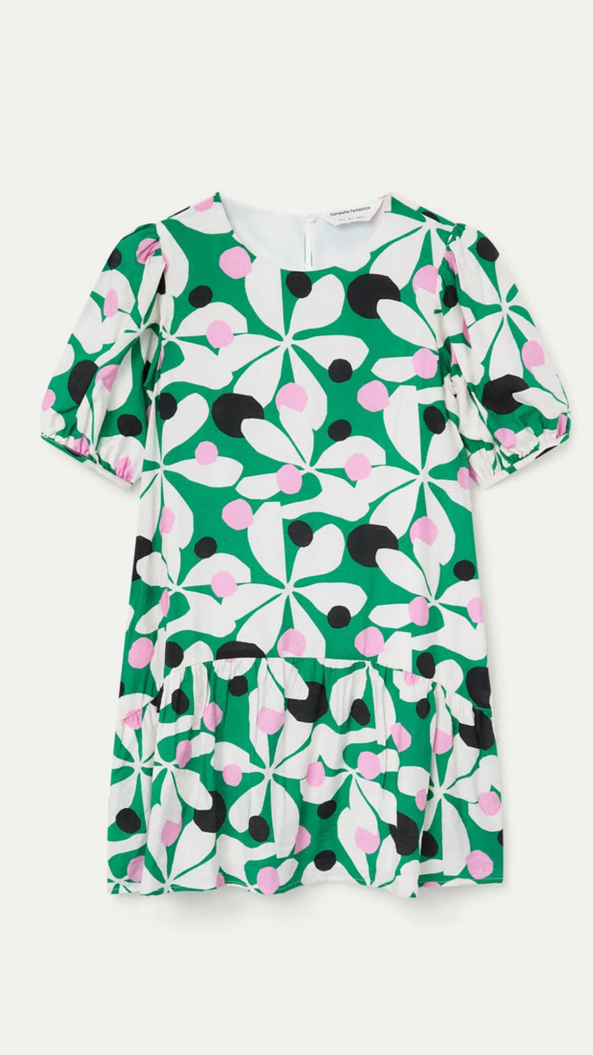 Vestido corto con estampado Hosta