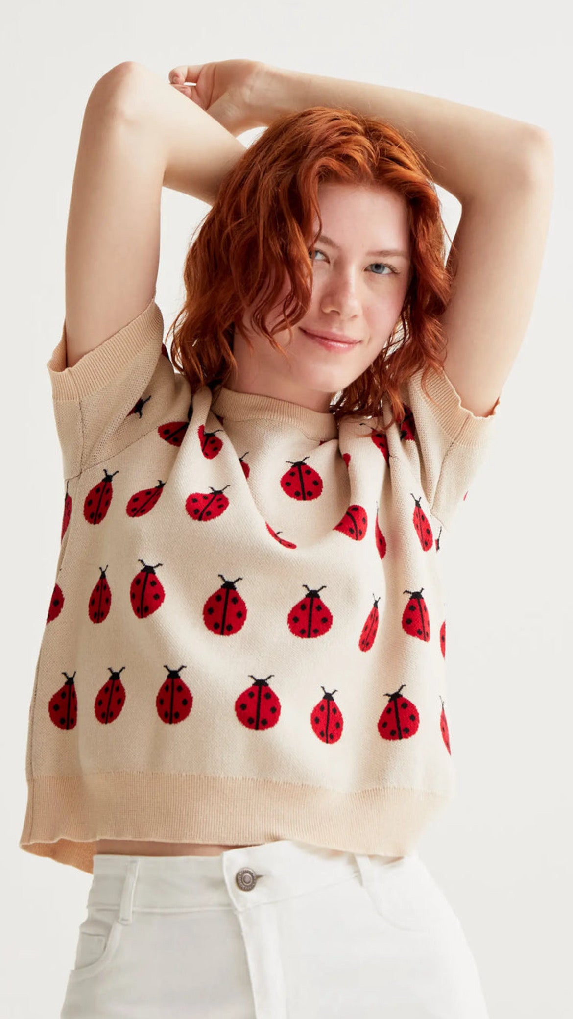 Jersey de punto con estampado red Coccinella