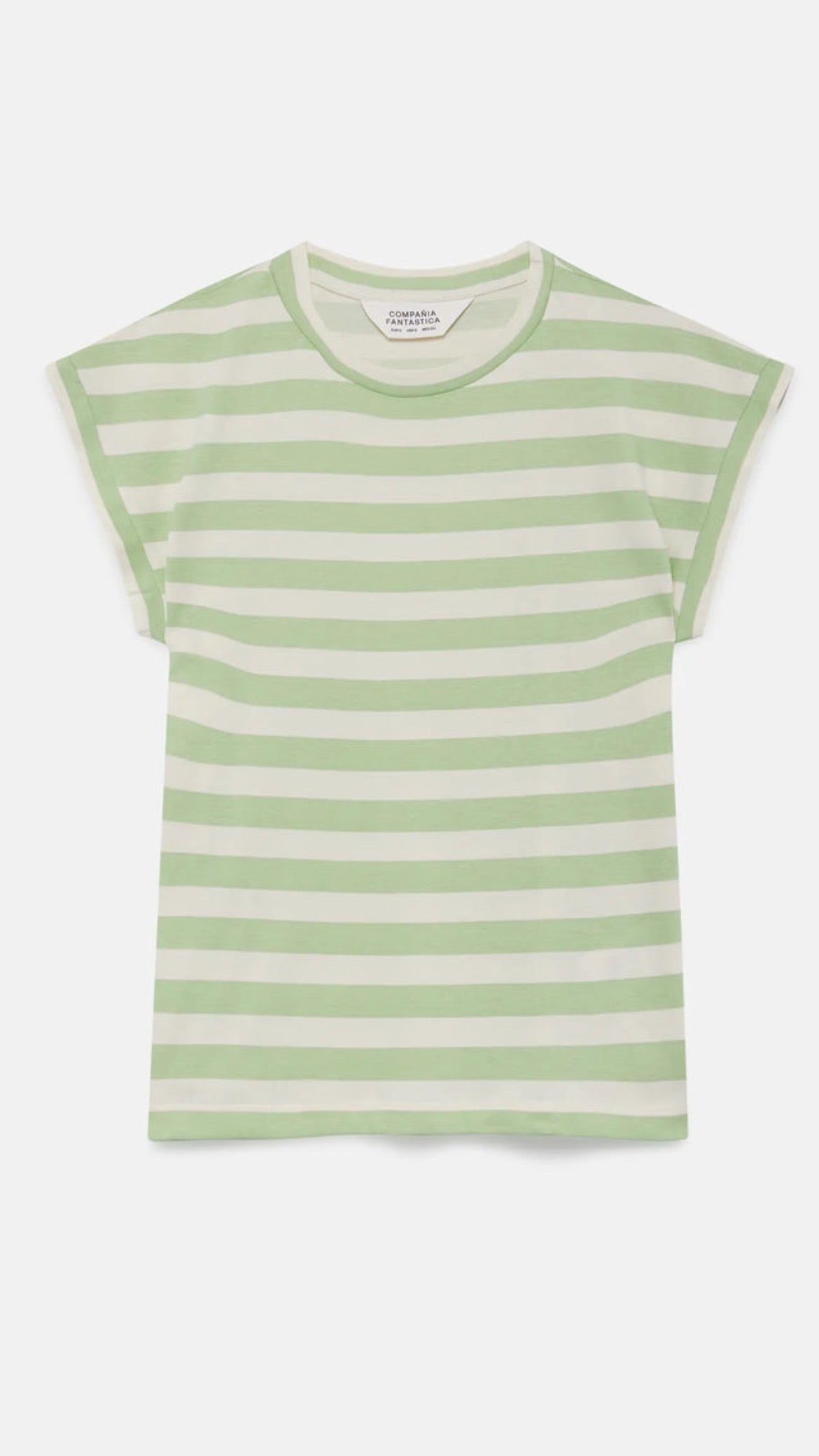Camiseta manga corta rayas verde