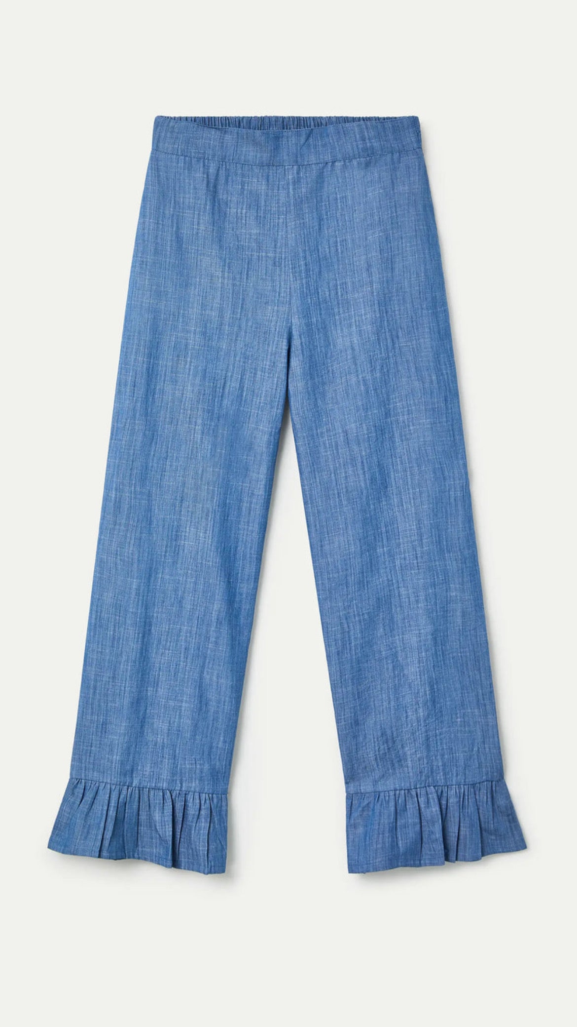 Pantalón 100% algodón chambray azul claro