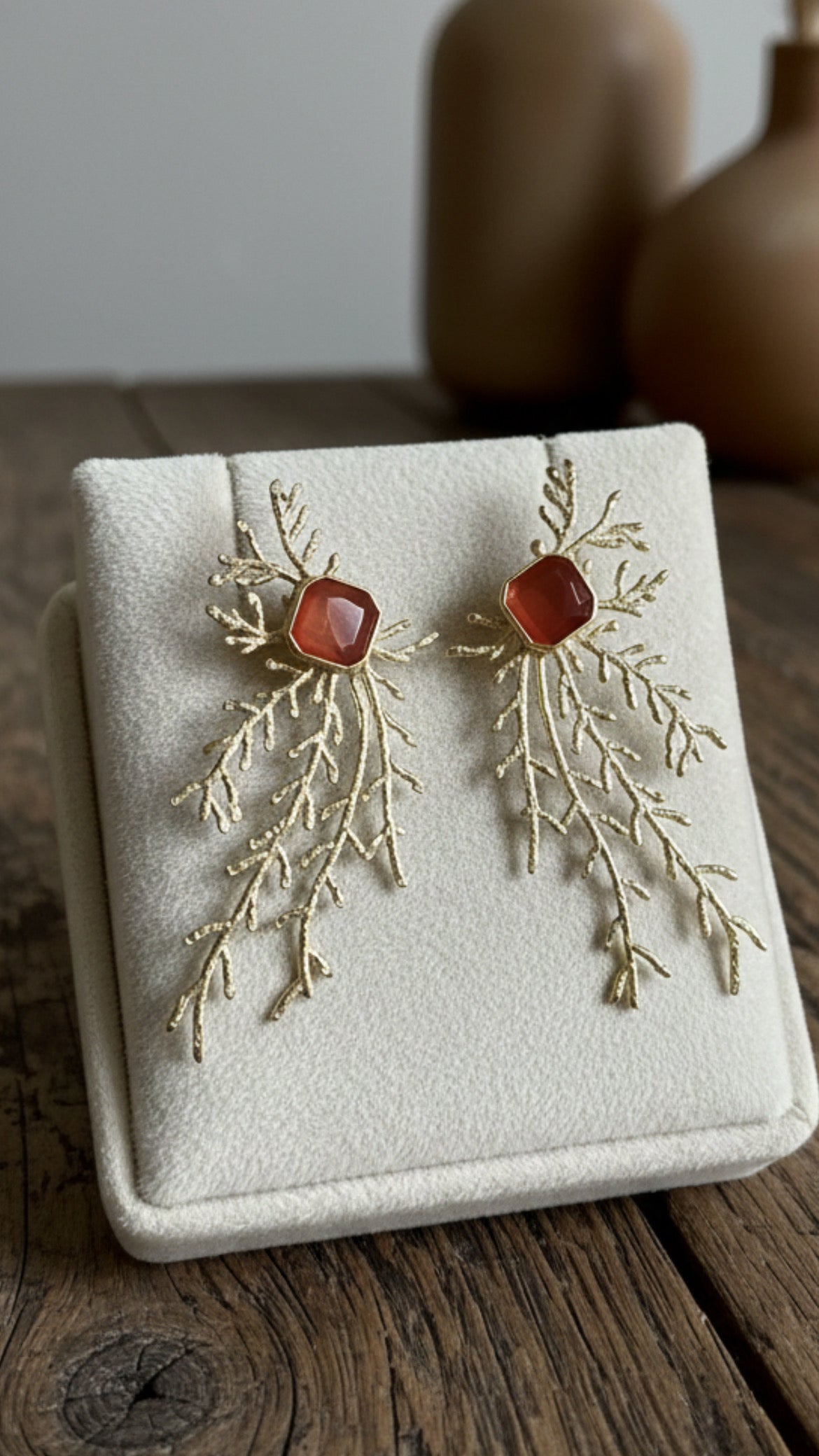 Pendientes coral terracota
