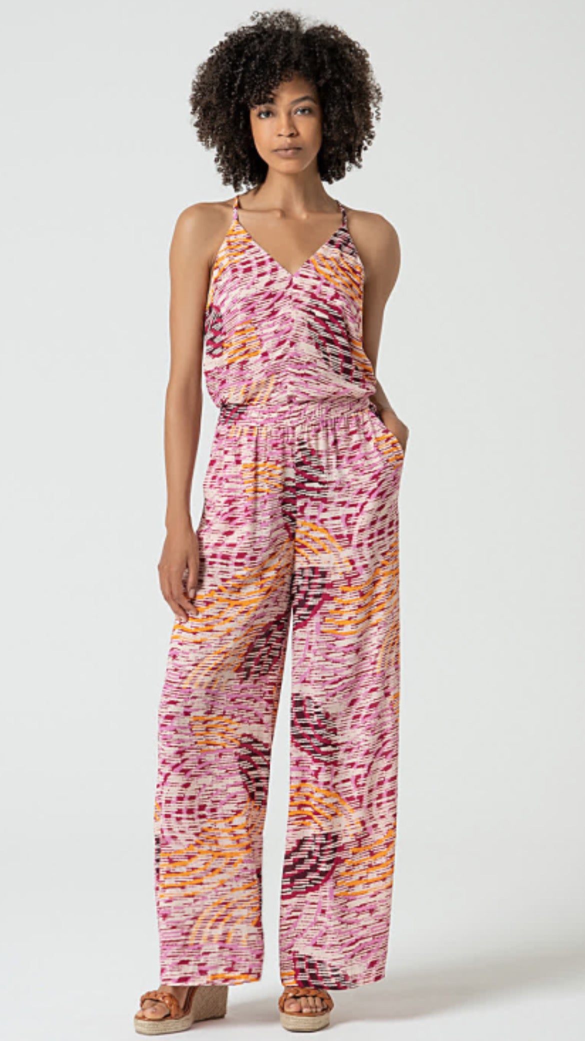 Top de tirantes oversize estampado multicolor