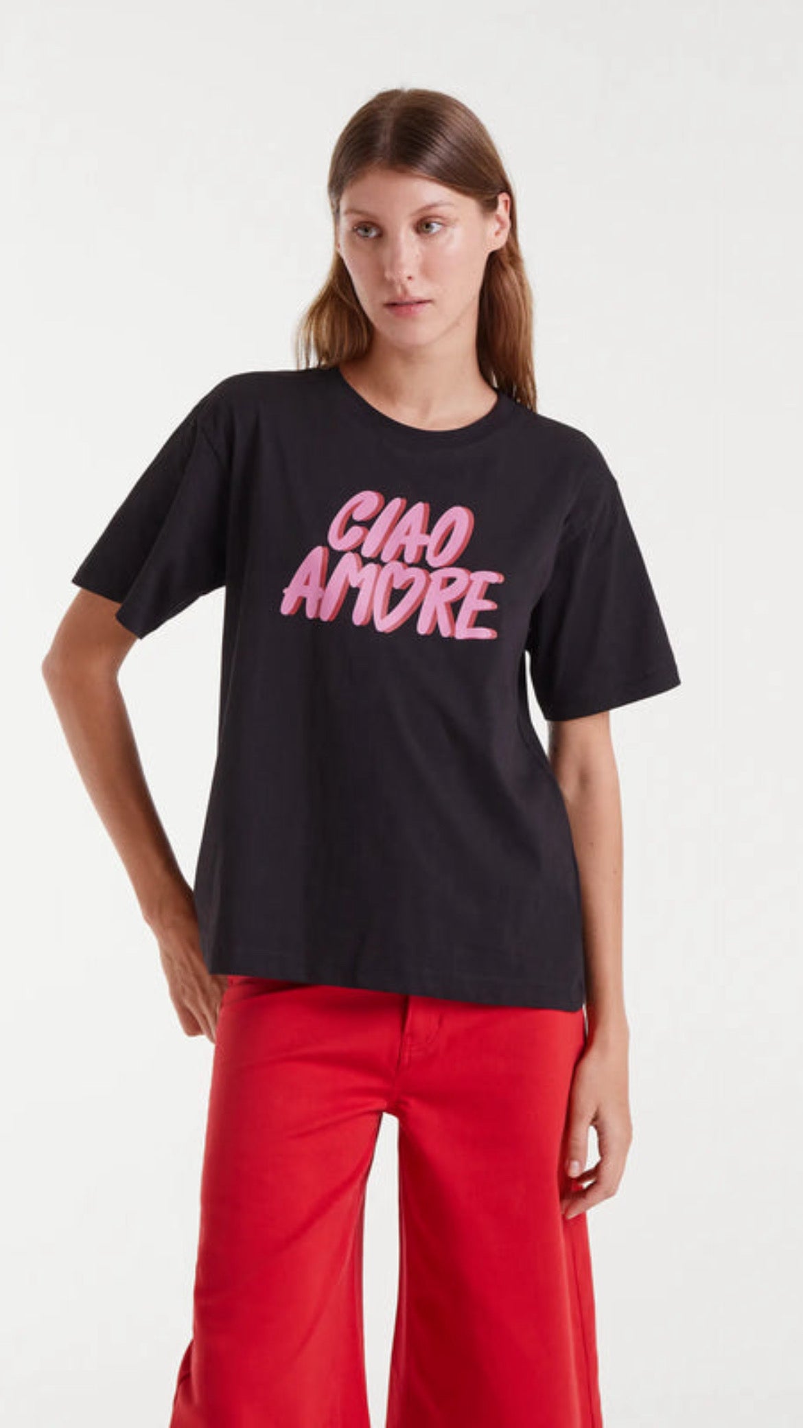 Camiseta 100% algodón con estampado amore