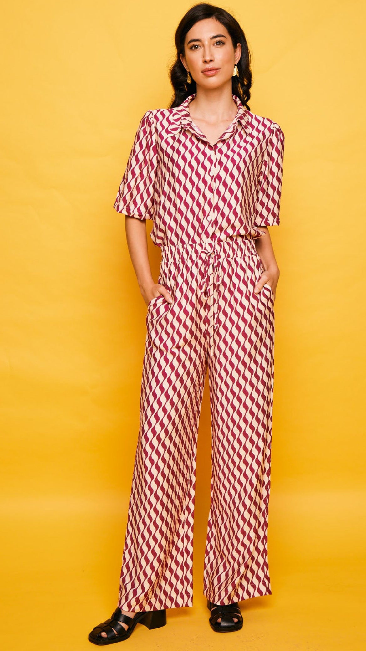 Pantalón Conil cinta fucsia