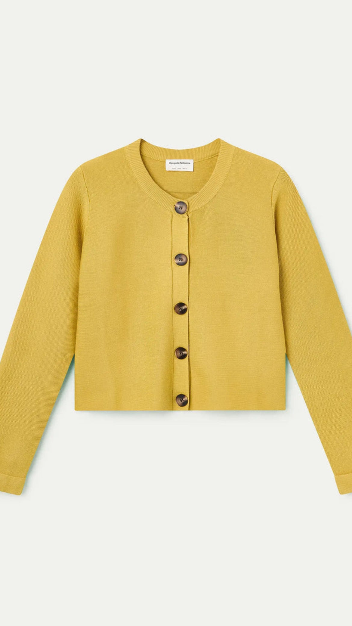 Cárdigan punto amarillo con botones grandes