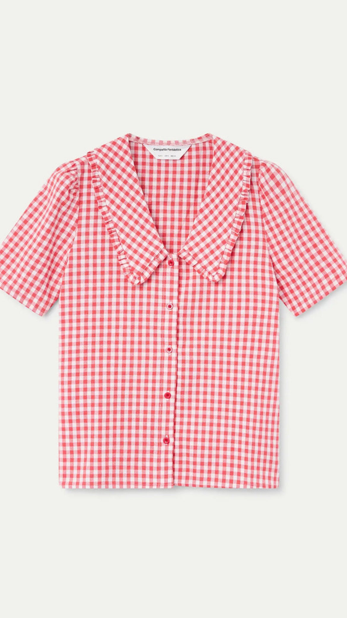 Camisa cuadros vichy rojo