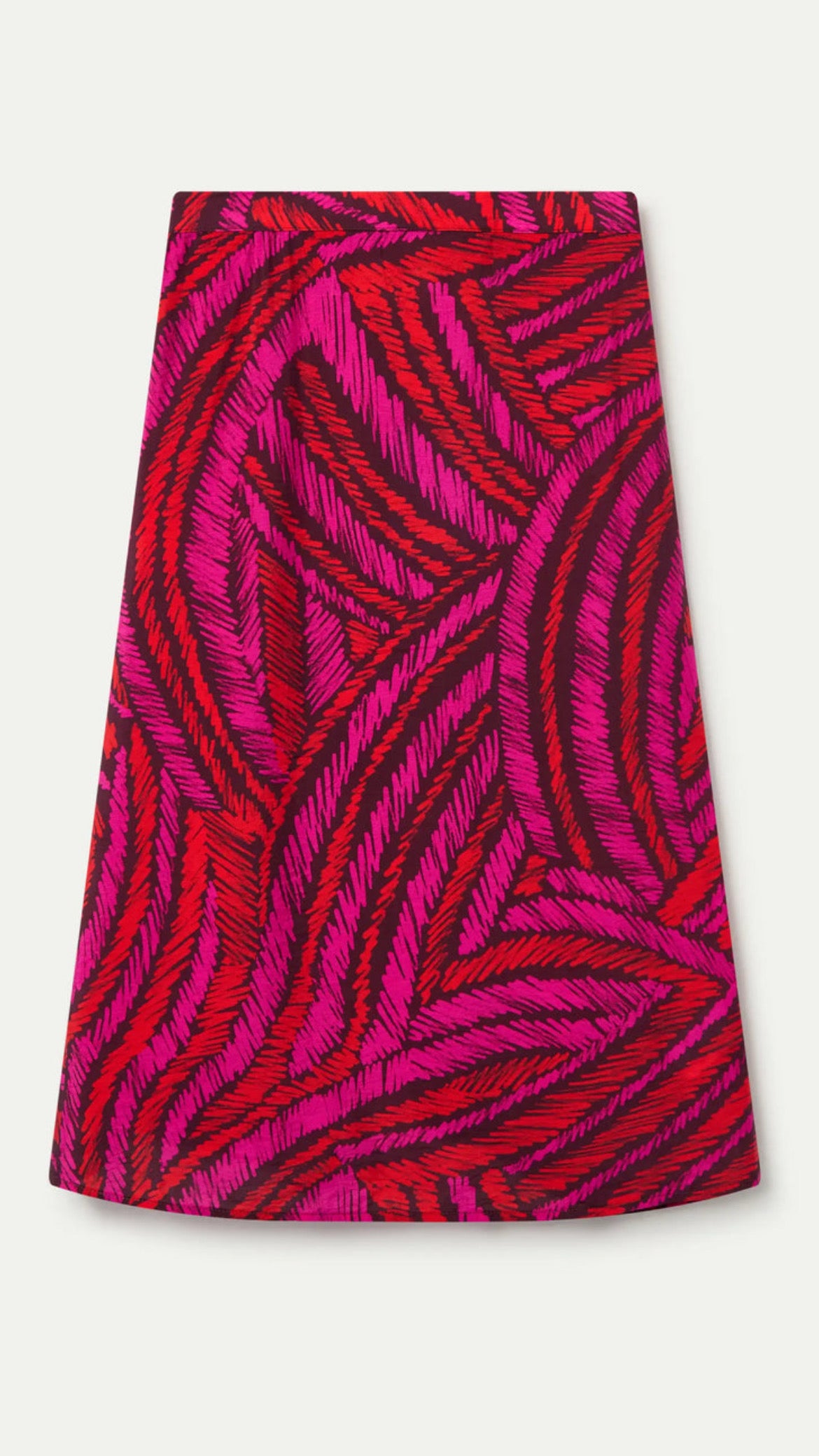 Falda midi crepé ligero con estampado Fedora