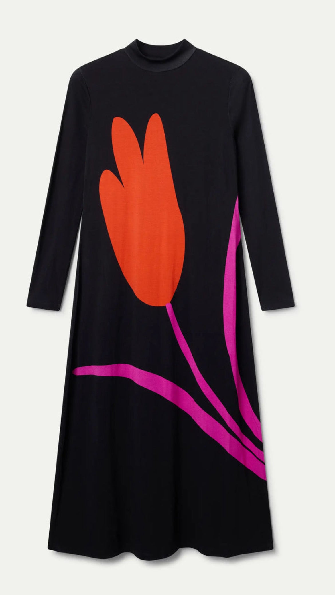 Vestido largo con estampado Big Tulip