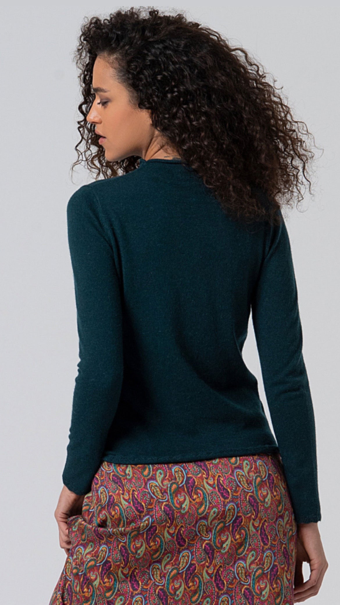 Jersey de punto cuello perkins verde botella