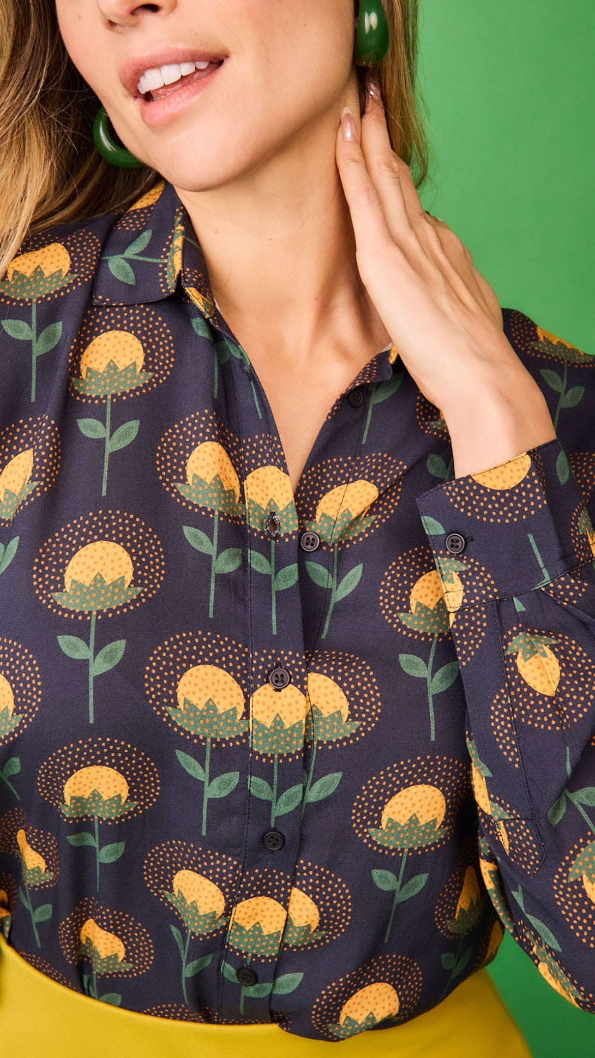 Camisa Jungla Flor Amarilla