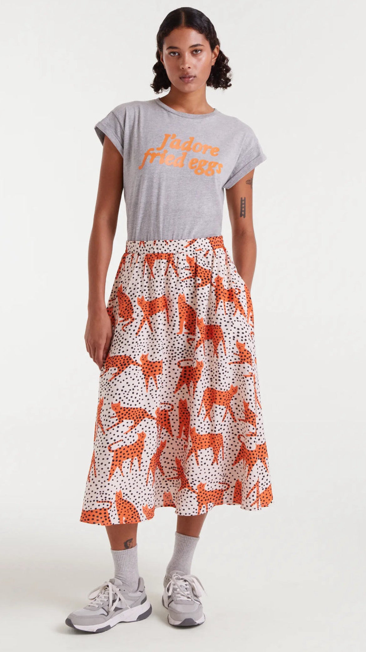 Camiseta 100% algodón con estampado J'adore fried eggs