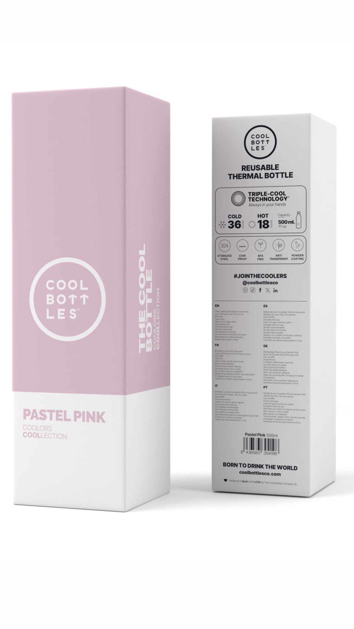 Botella Cool Bottle 500 ml Pastel Pink