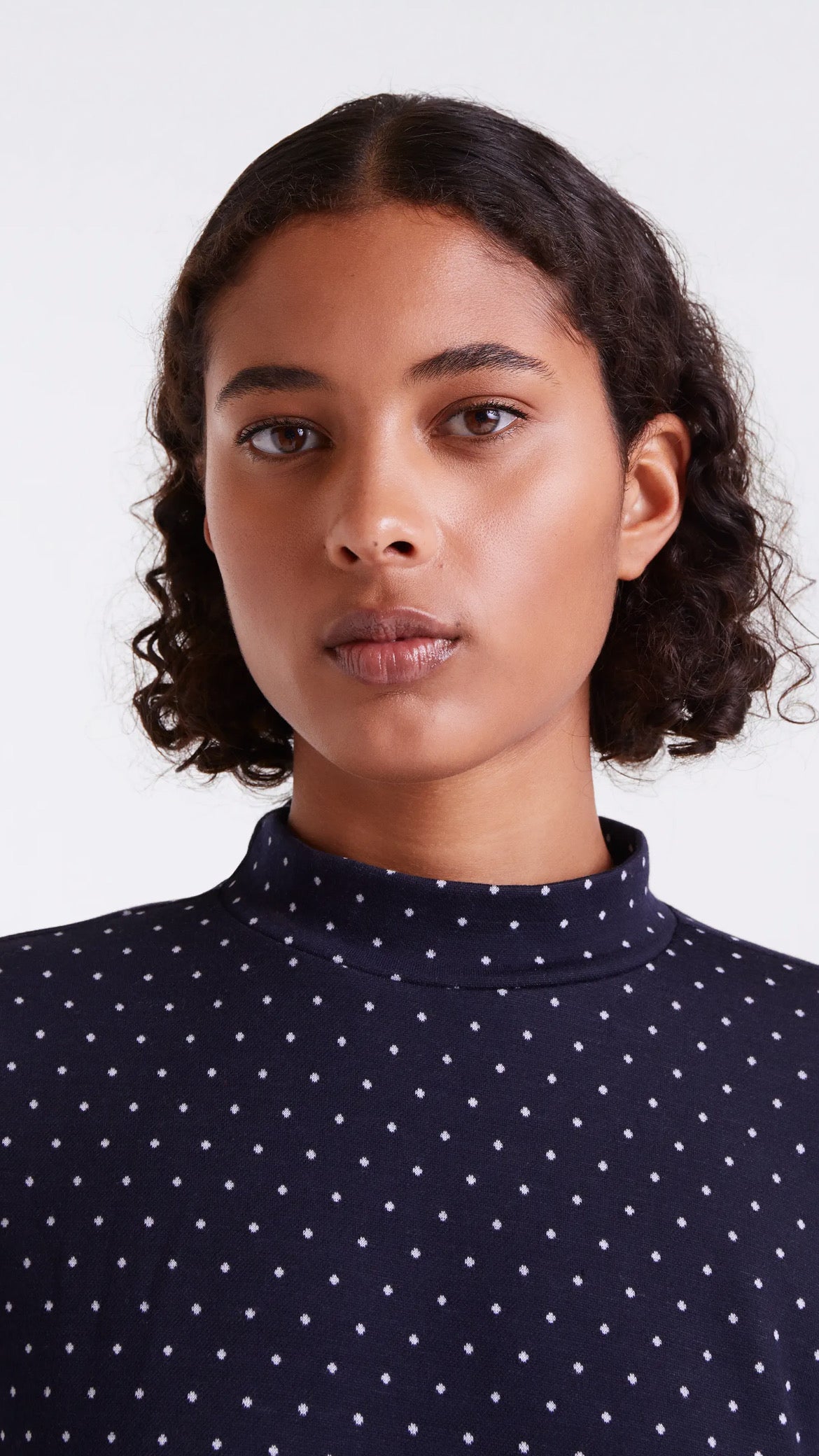 Vestido corto jacquard con estampado Súper Mini Dots