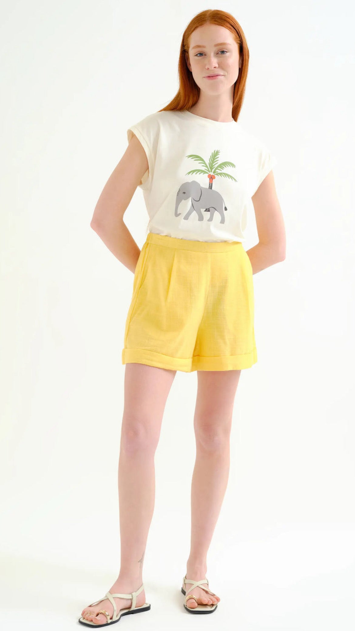 Shorts 100% algodón amarillo (R)