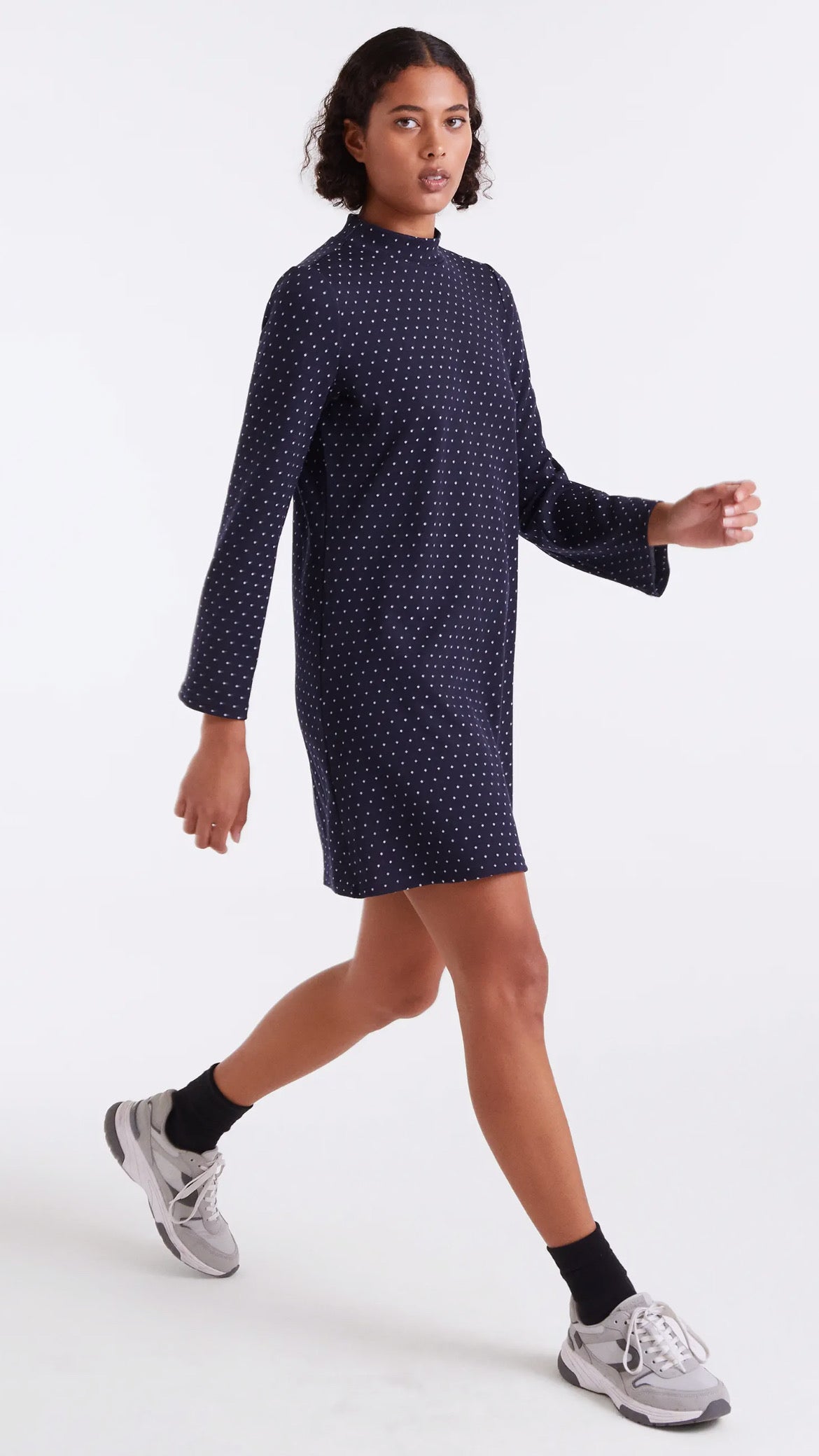 Vestido corto jacquard con estampado Súper Mini Dots