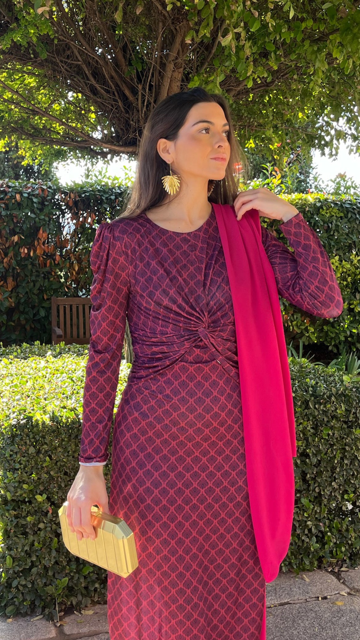 Edurne Burgundy Dress