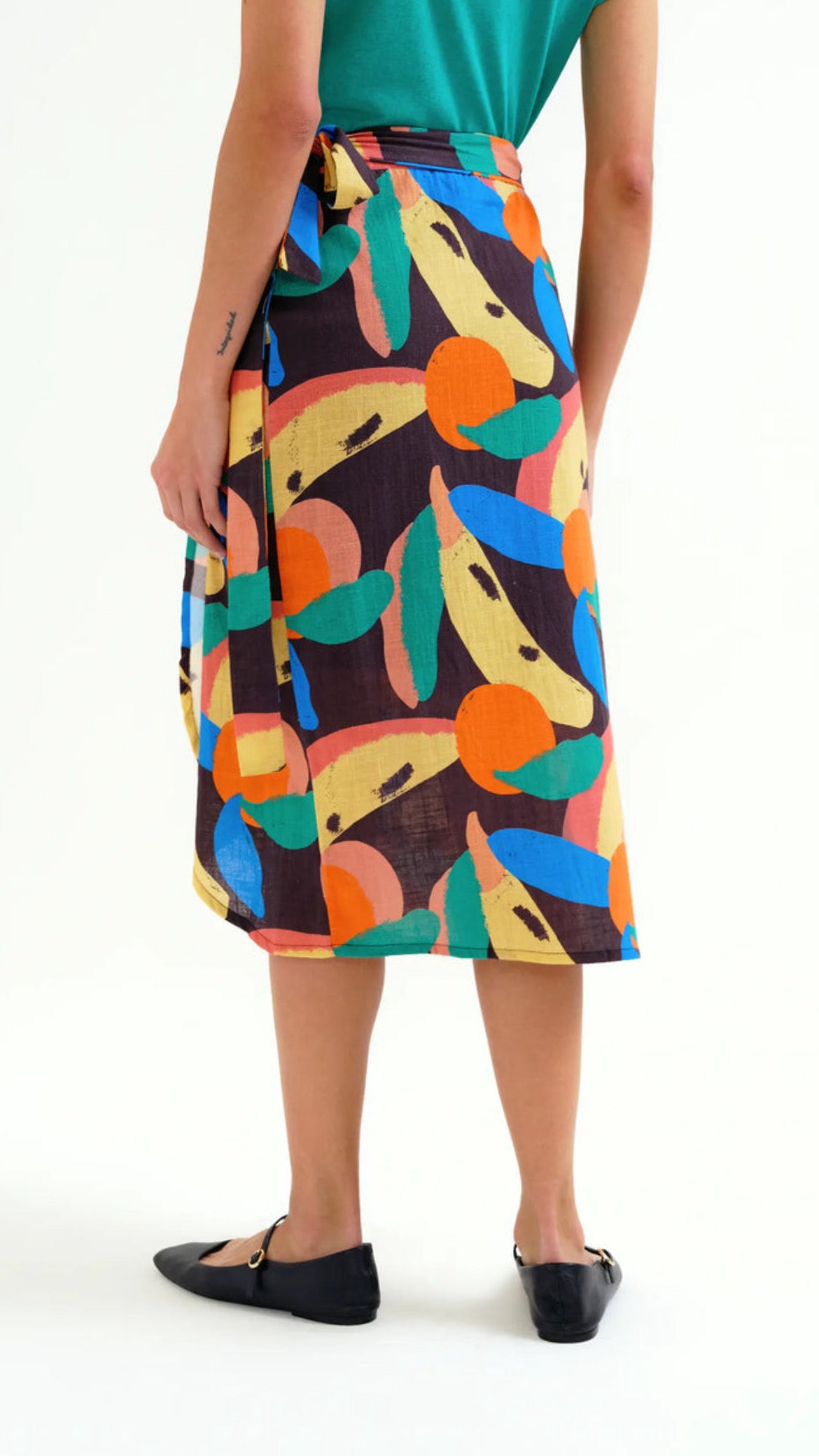 Falda midi con estampado Tutti Frutti Big