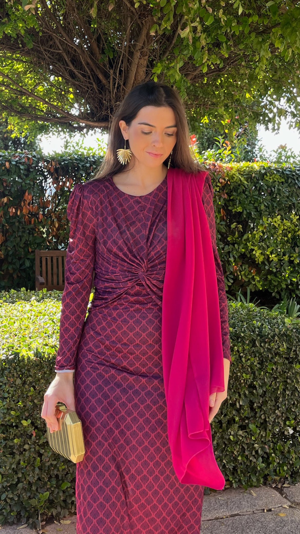 Edurne Burgundy Dress