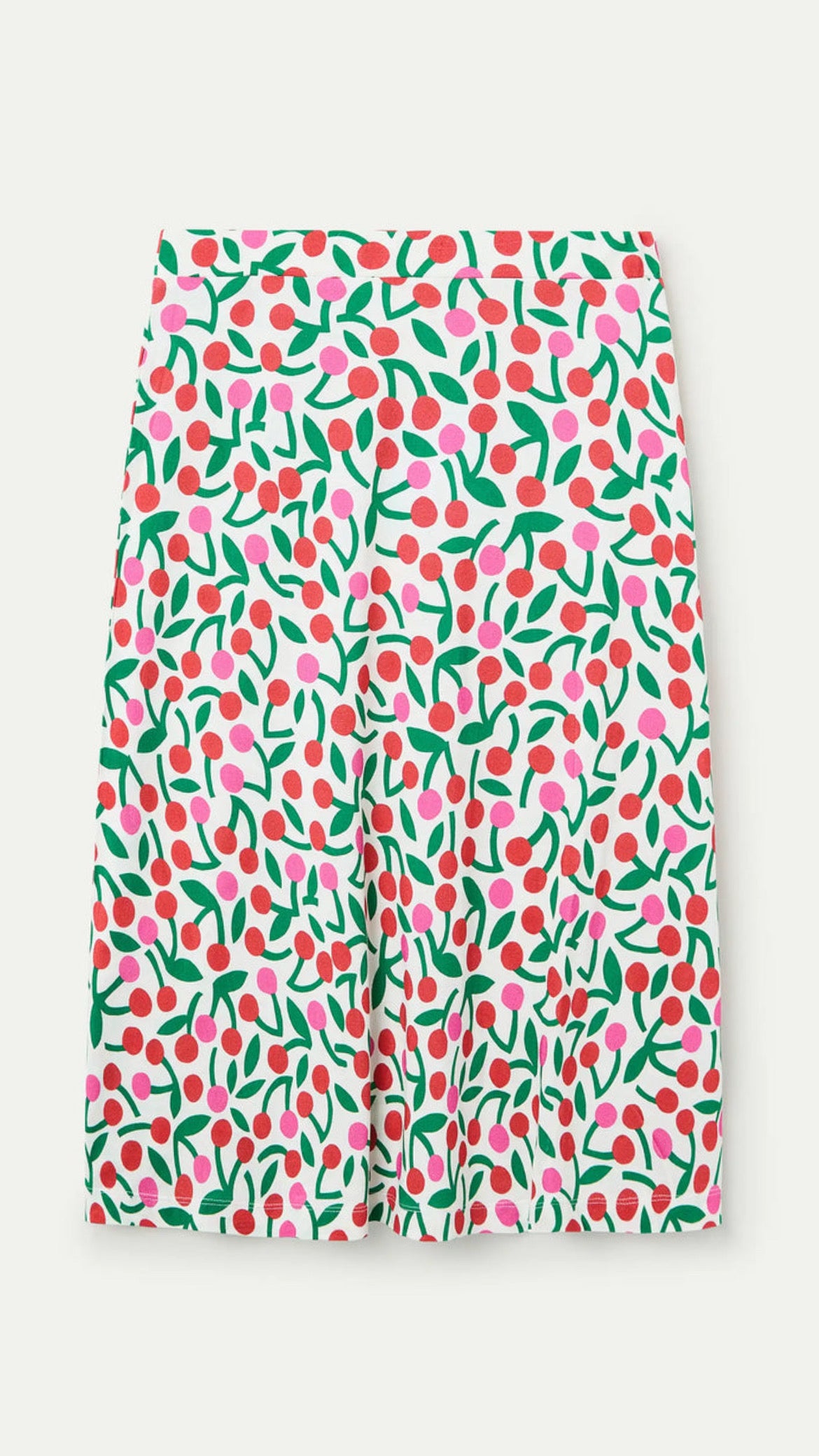 Falda midi con estampado guindas