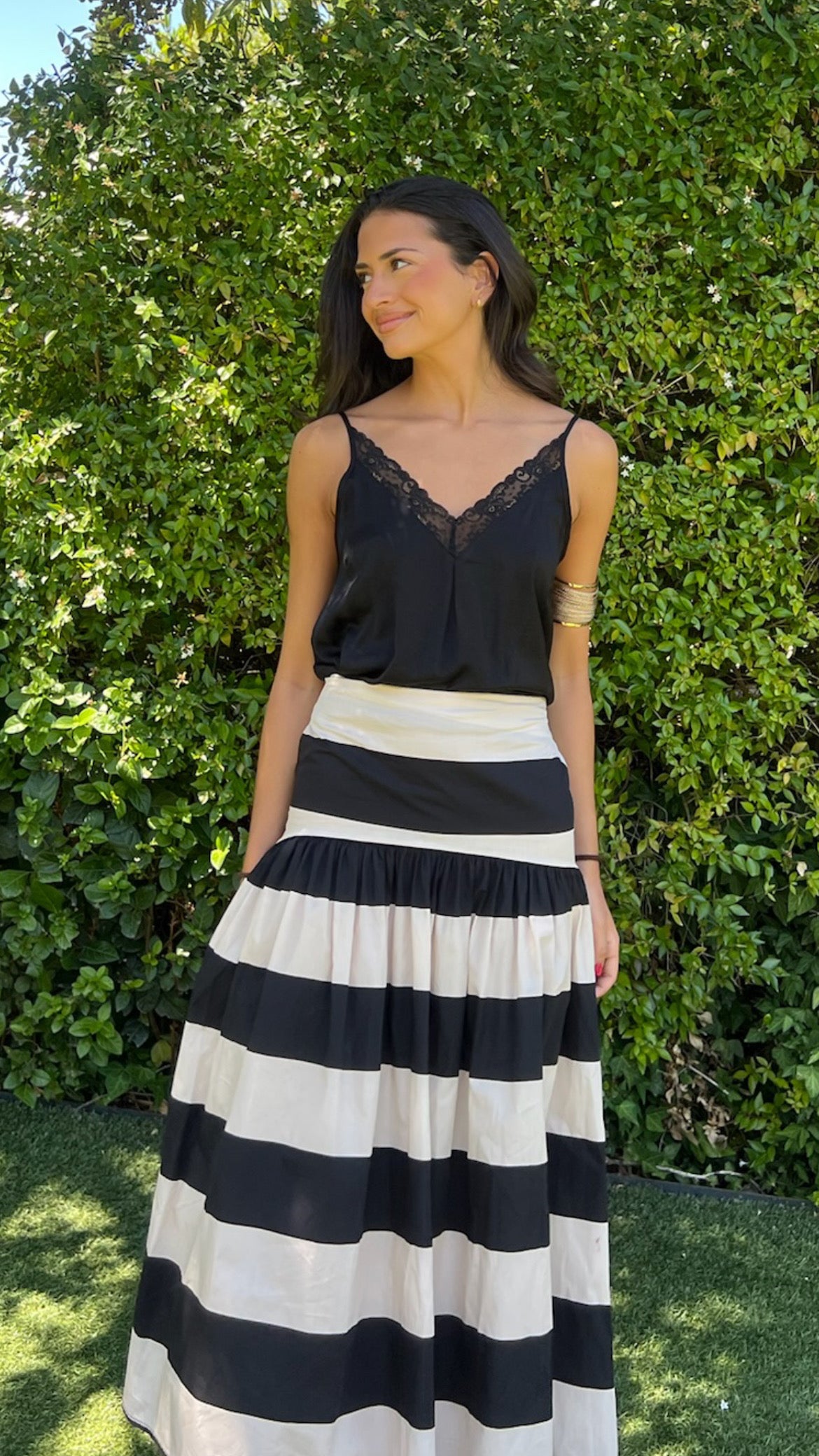 Falda Mónaco - Rayas Blanco y Negro