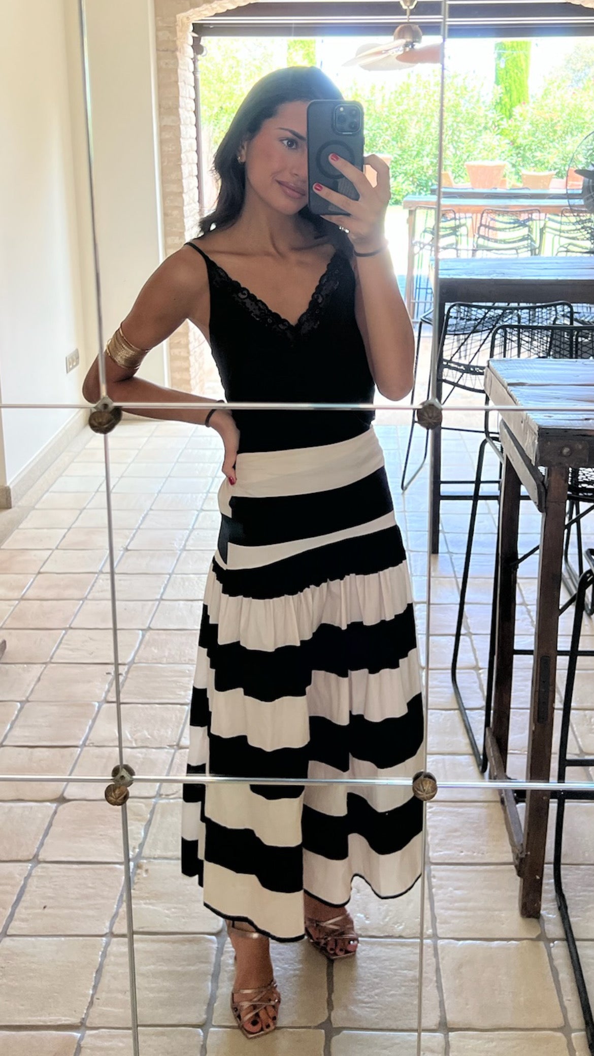 Falda Mónaco - Rayas Blanco y Negro