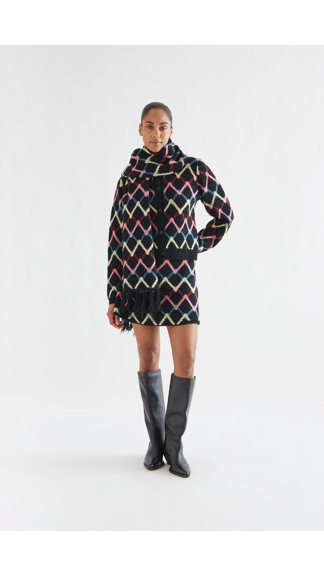 Falda corta con estampado Skein - 4