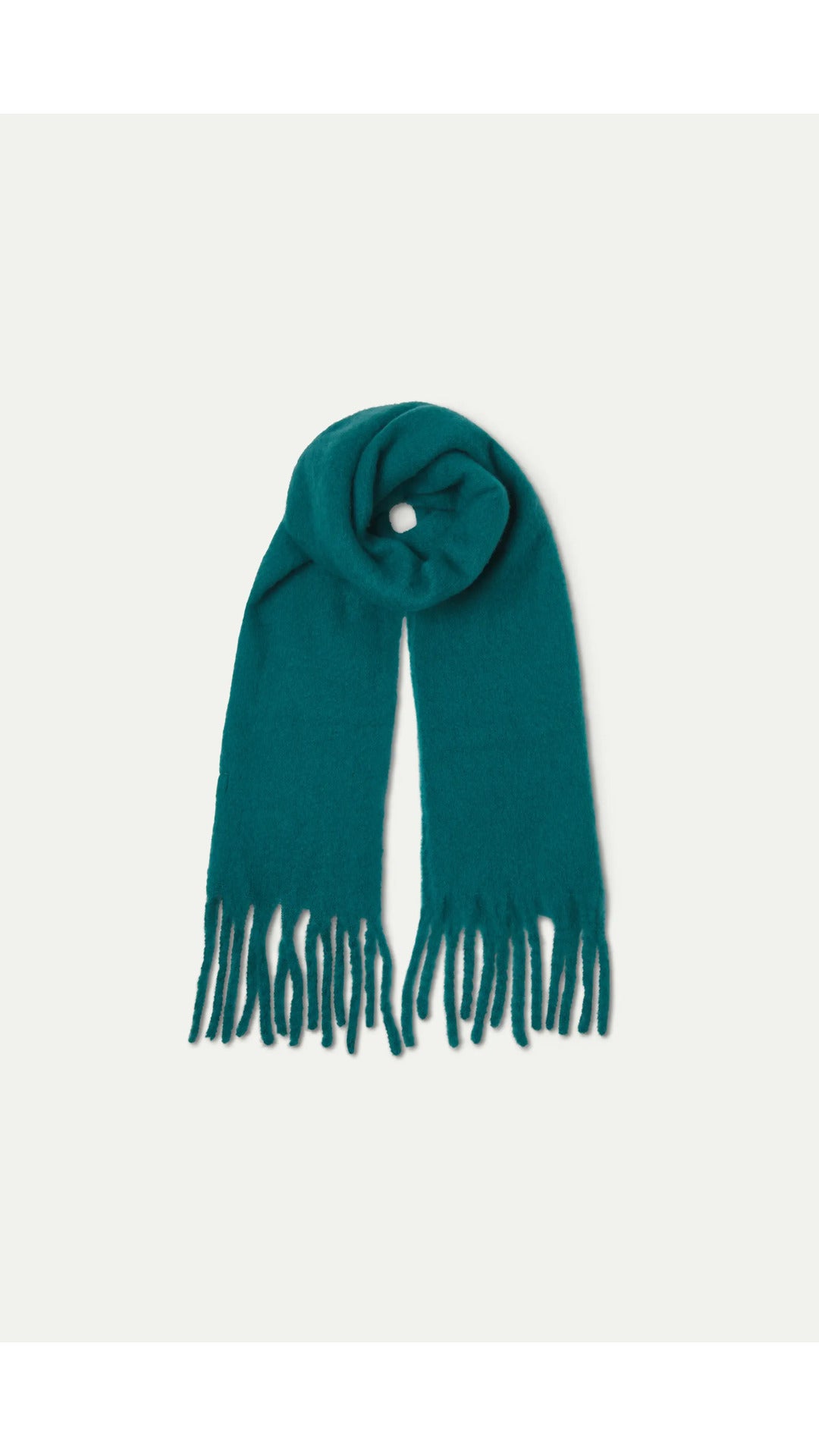 Bufanda de punto verde oscuro con flecos Compañía Fantástica 3