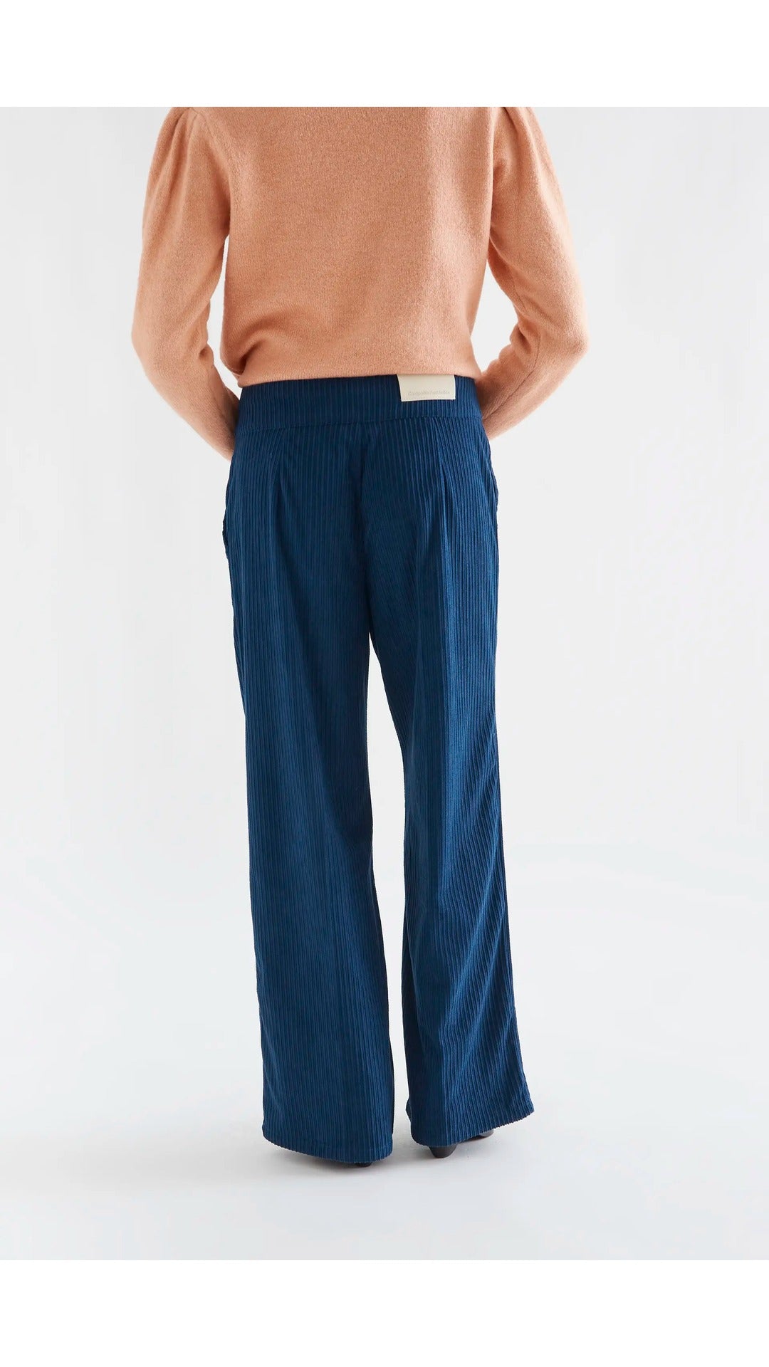 Pantalón de pana doble botón azul marino - 2