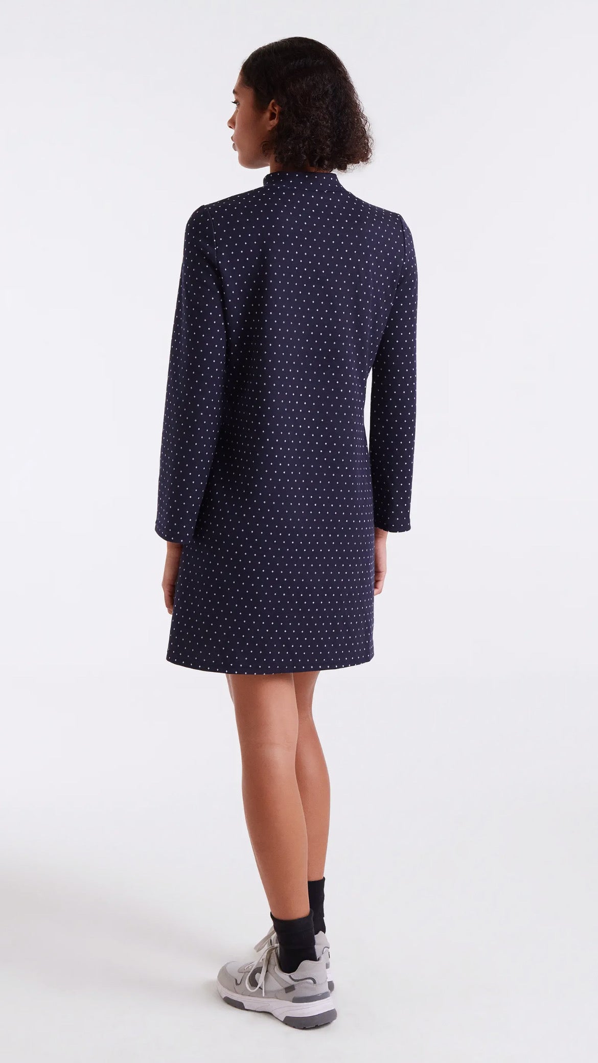 Vestido corto jacquard con estampado Súper Mini Dots