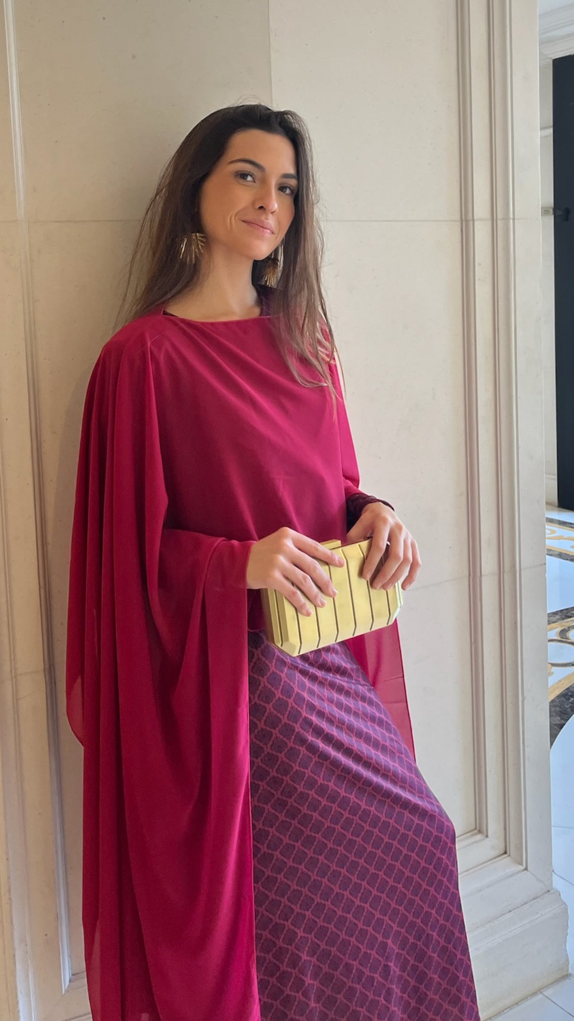 Edurne Burgundy Dress