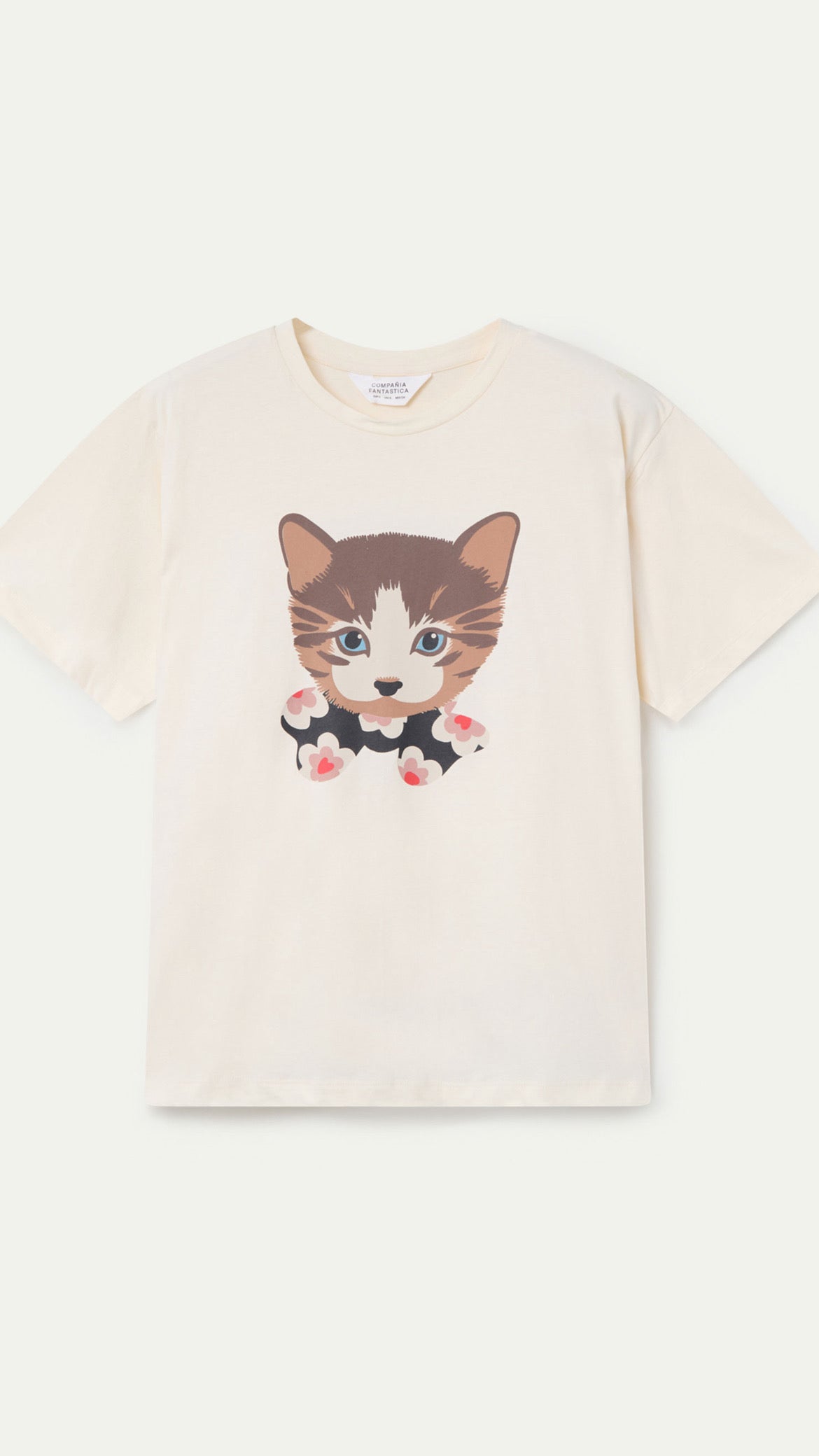 Camiseta de algodón con estampado gatito