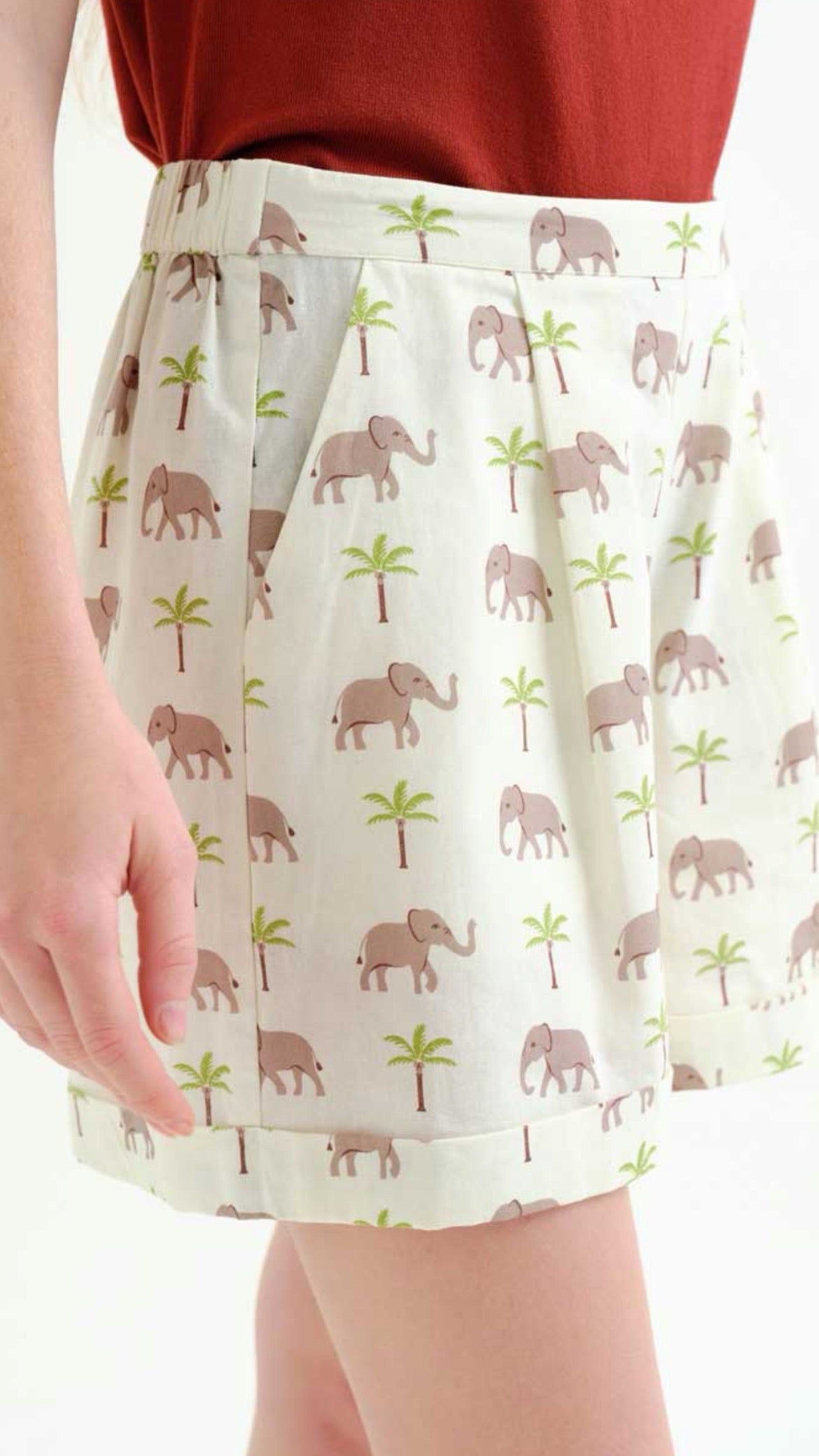 Shorts con estampado Elefante