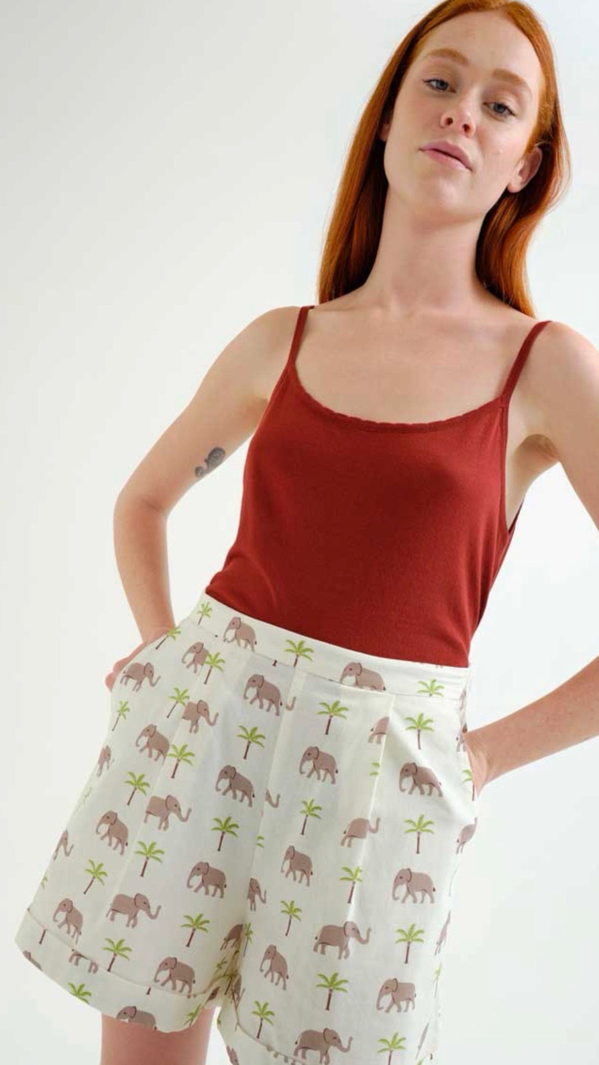 Shorts con estampado Elefante