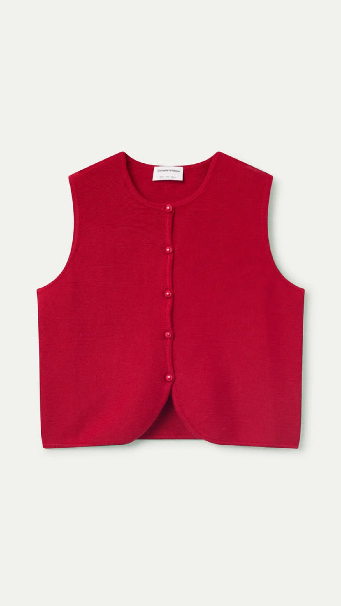 Top chaleco punto rojo