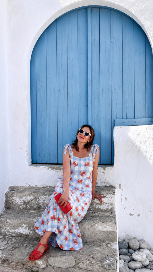 Vestido Positano Cangrejo