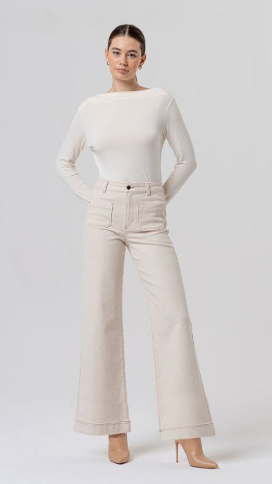 Jeans con bolsillos delanteros Crudo