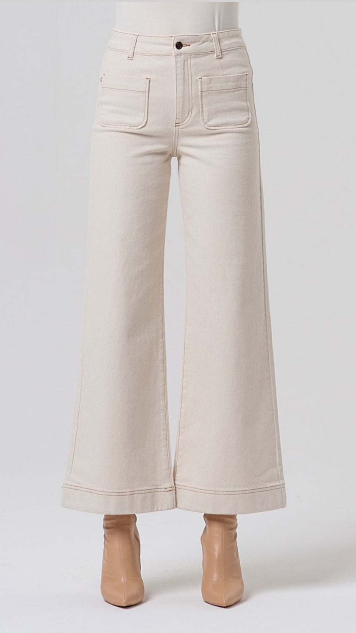Jeans con bolsillos delanteros Crudo