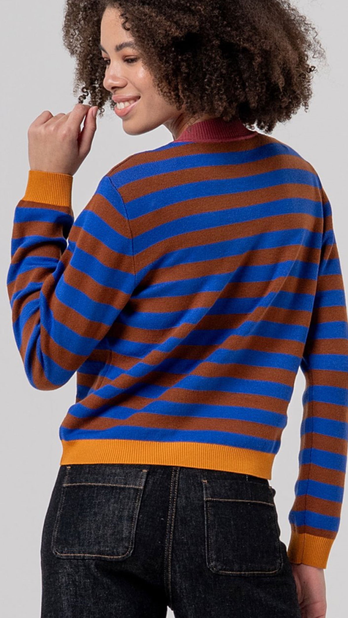 Jersey de cuello redondo de rayas Toffee