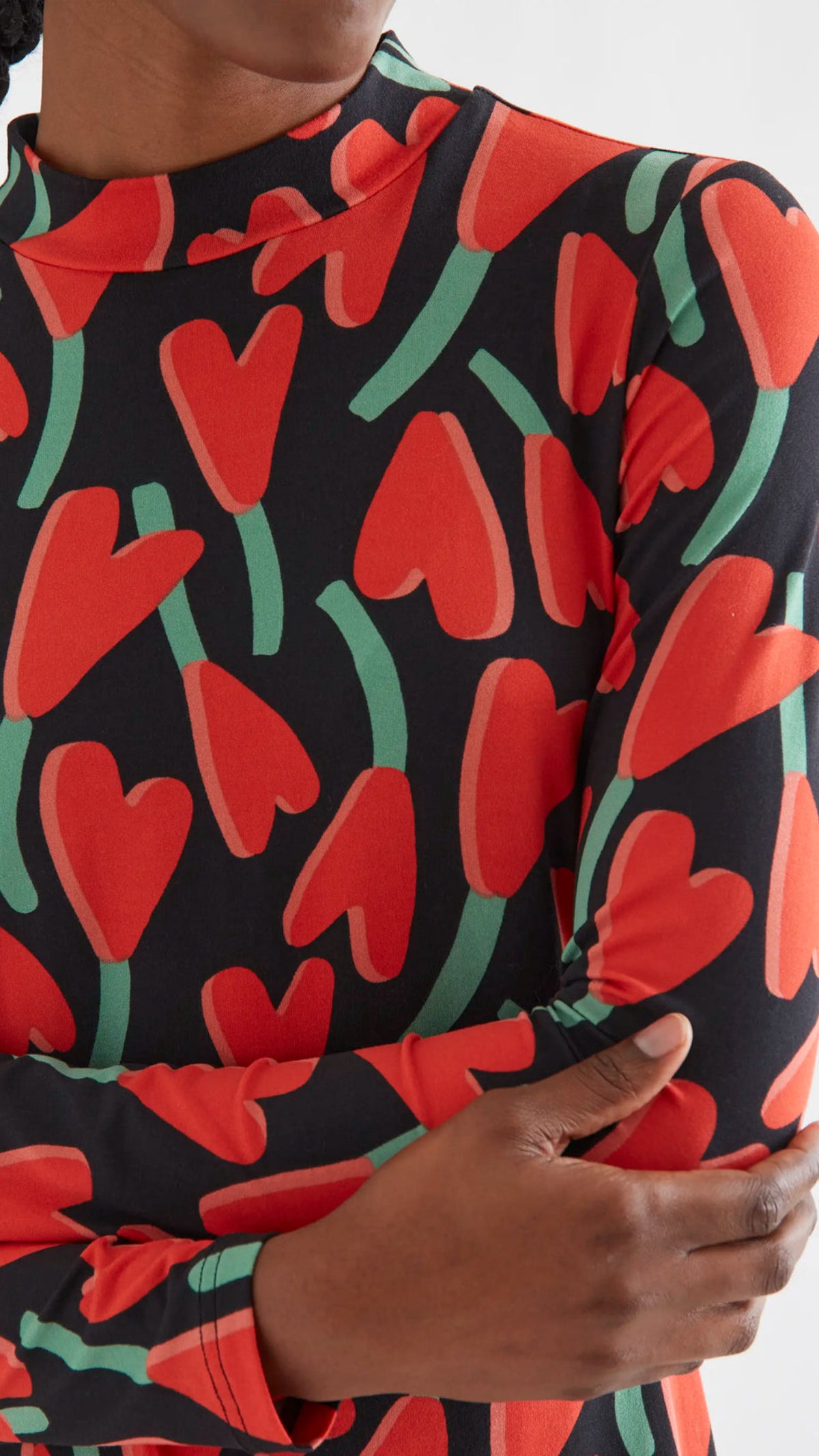 Vestido midi de manga larga con estampado Ciclamen