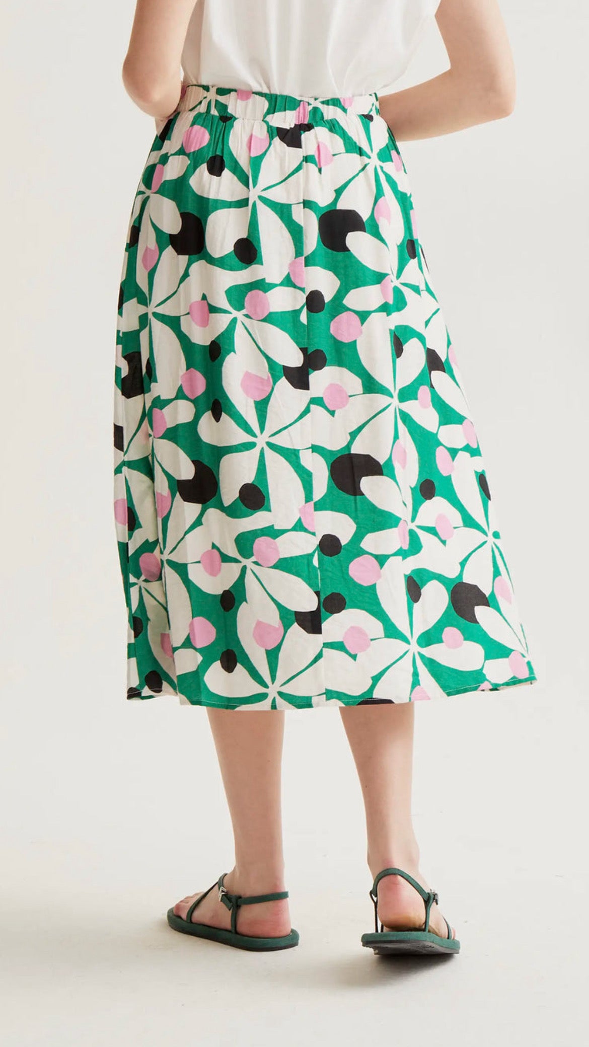 Falda midi con estampado Hosta