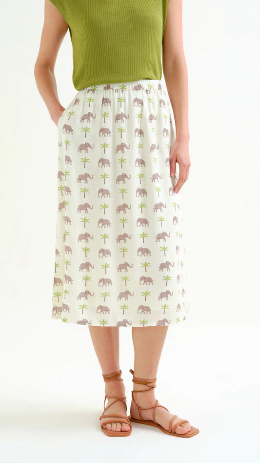 Falda con estampado Elefante LENZING™ ECOVERO™ (R)
