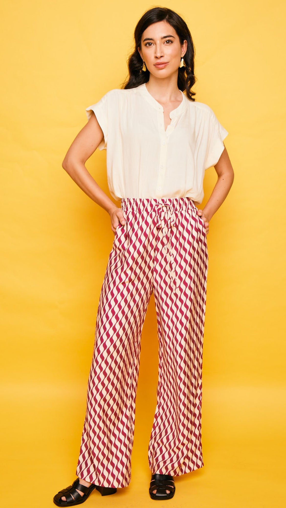 Pantalón Conil cinta fucsia