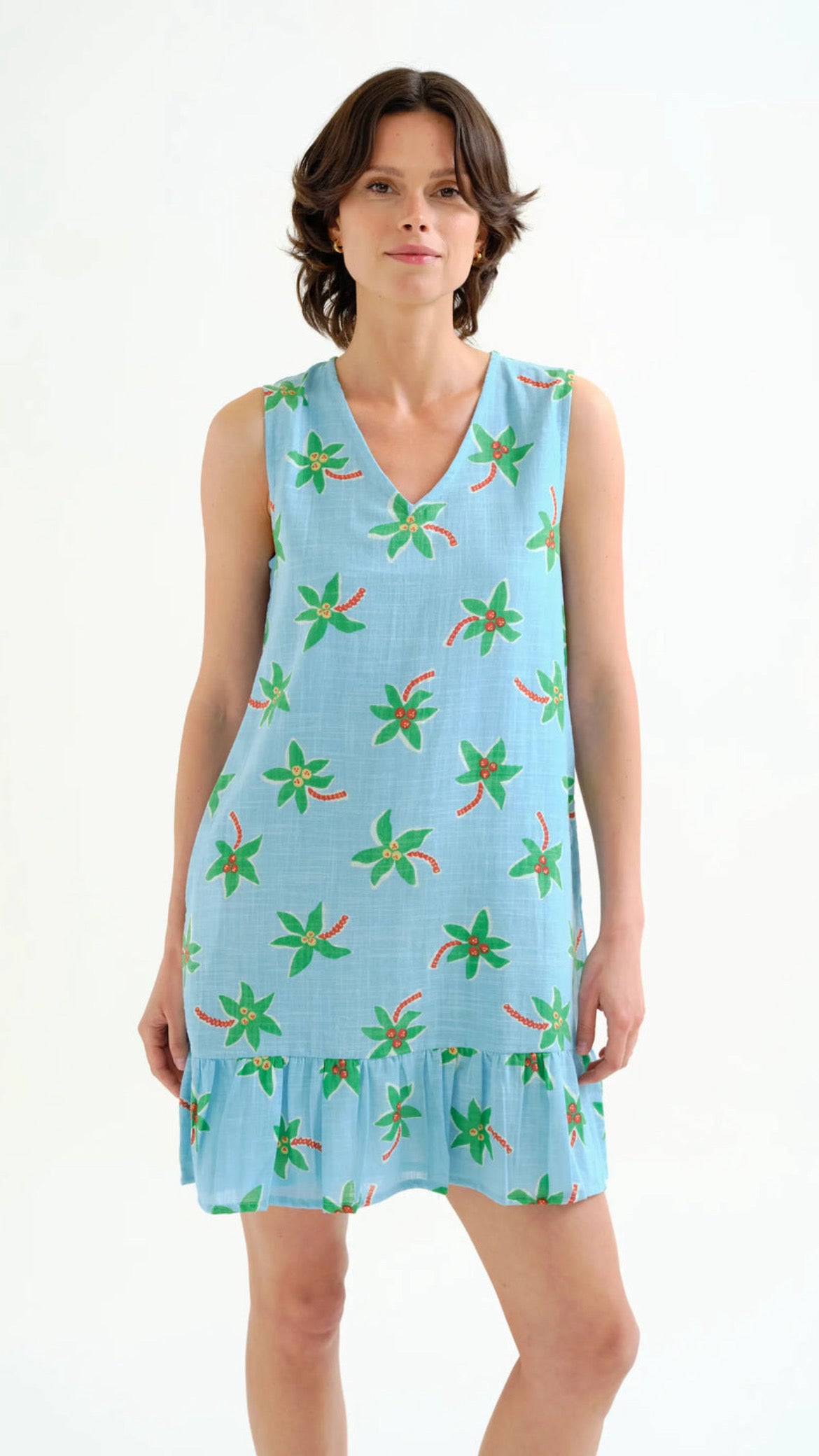 Vestido corto con estampado Cocotero Small