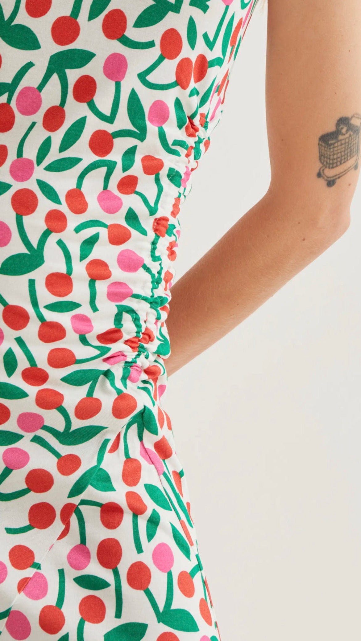 Vestido largo con estampado Guinda (R)