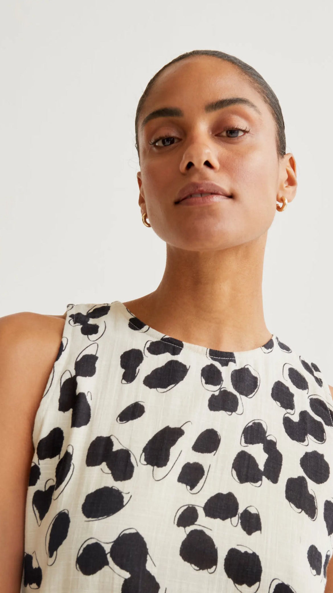 Vestido midi con estampado Dalmatian