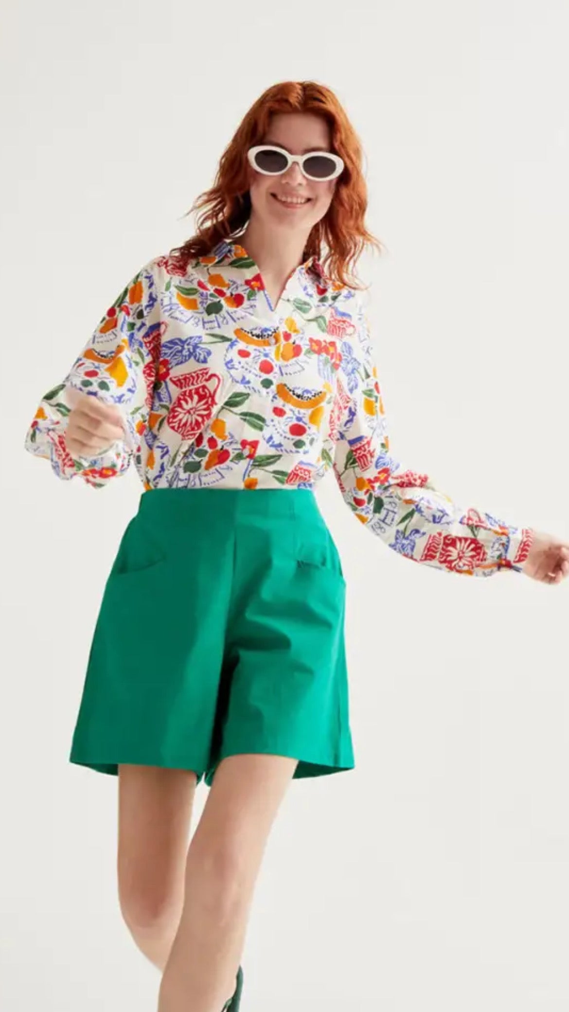 Shorts 100% estampado verde