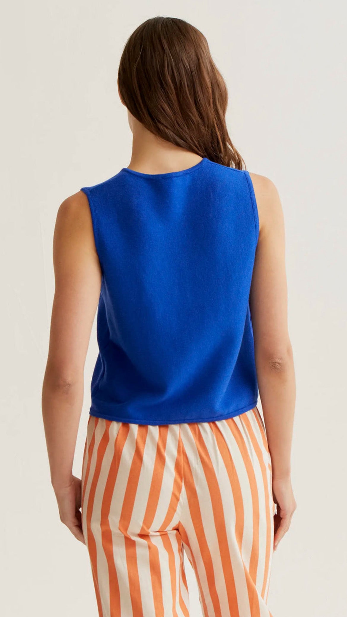 Top chaleco punto azul