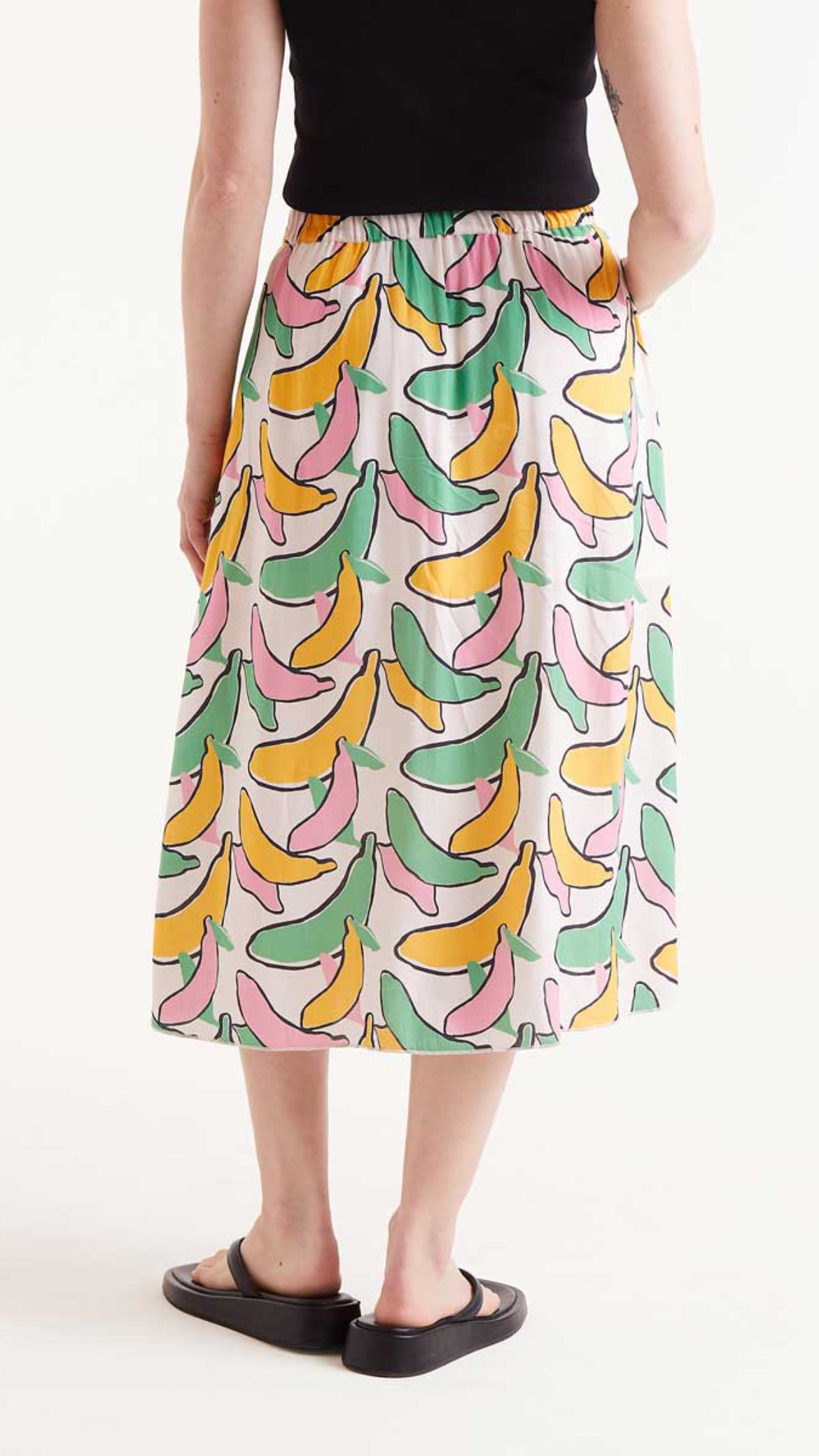 Falda midi estampado Banana
