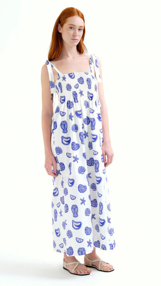 Vestido largo con estampado Lobster
