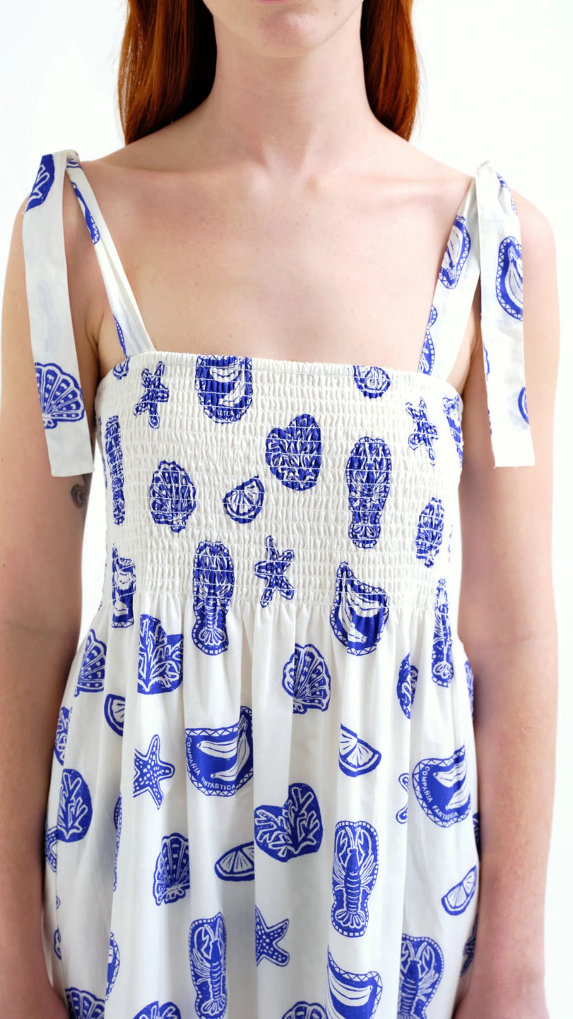Vestido largo con estampado Lobster